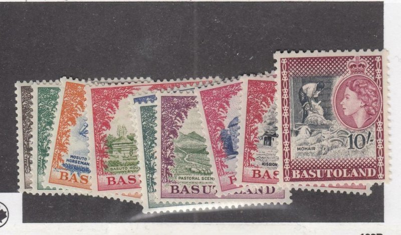 BASUTOLAND (MK3837) # 46-52,54-56  VF-MLH 1953 QEII CORONATION ISSUE CAT VAL $85