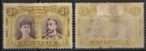 Rhodesia (British S. Afr. Co.) 105 (mh, faults) 3p George V, ol yel & vio (1910)