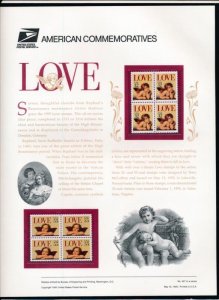 USPS 1995 COMMEMORATIVE PANEL 2957-58 LOVE NO.457