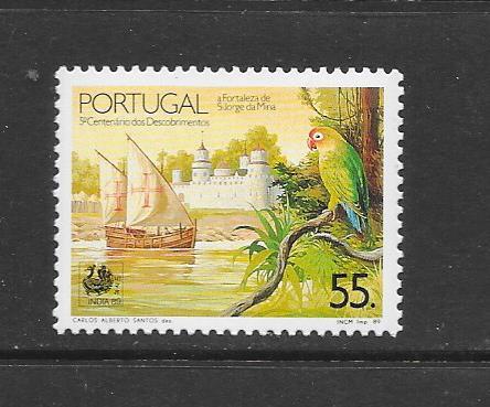 BIRDS - PORTUGAL #1752-PARROT  MNH