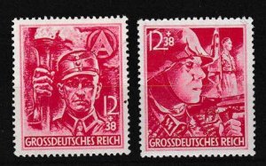 Germany 1945 Scott B292-B293 Storm Trooper Semi-Postals VF/NH/(**) Mi. 909-910