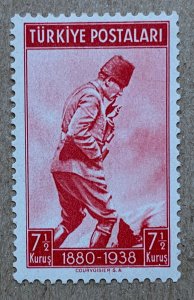Turkey 1939 7.5k Death of Ataturk, unused. Scott 837, CV $4.00. Isfila 1413
