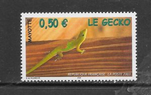 MAYOTTE #188 GECKO MNH