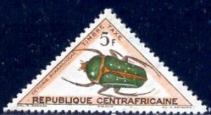 Insect, Beetle, Central African Republic stamp SC#J8 Mint