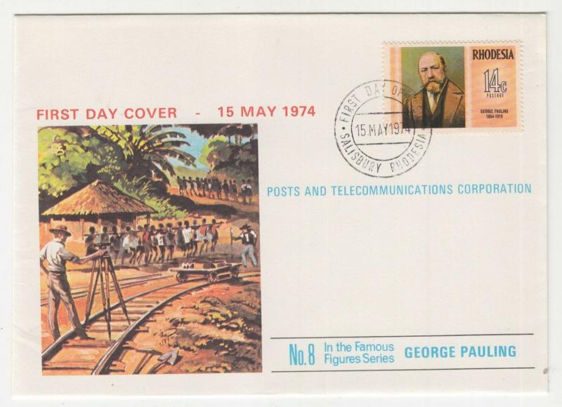RHODESIA, 1974 George Pauling 14c., Illustrated unaddressed First Day cover.