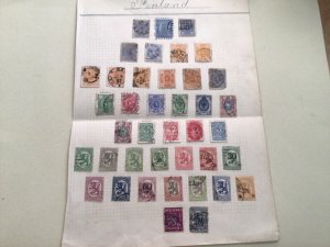 Finland stamps on old folded album page A10163