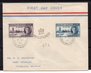 Falkland Islands 1946 Peace (Victory) illustrated FDC Port Stanley CDS WS36367