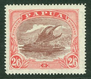SG 103 Papua 1916-31. 2/6 maroon & pale pink. Lightly mounted mint CAT £25