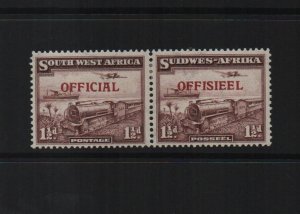 South West Afica 1951 SG025 Official - mounted mint pair