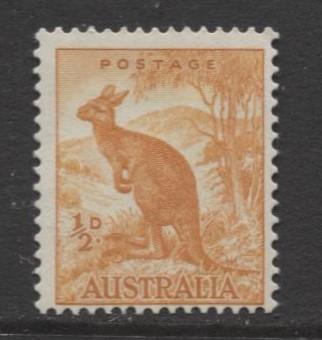 Australia - Scott 166 -  Kangaroo -1942- MVLH - Perf.15 x14 - Single 1/2d stamp