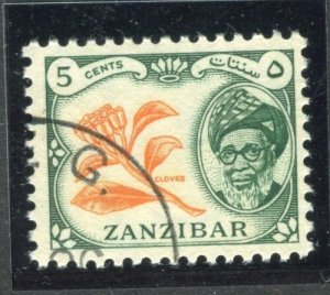 ZANZIBAR;   1957 early Sultan Harub issue fine used 5c. value 