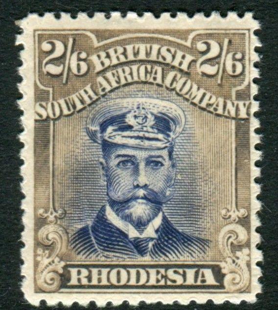 RHODESIA-1923 2d Black & Slate Purple.  A mounted mint example Sg 312