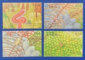 ZAYIX - 1992- Dominica - #1478 n, m - 1479 o, n - MNH - Marine Life - Coral