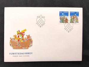 D)1991, NORWAY, FIRST DAY COVER, ISSUE, CHRISTMAS, MERRY CHRISTMAS, FDC