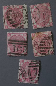 Great Britain #49 FN Used Five Plate #'s 5, 6, 7, 8, 9
