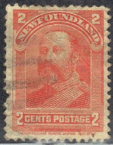 NEWFOUNDLAND SC# 81 **USED** 2c 1897-1901  KING EDWARD VII   SEE SCAN