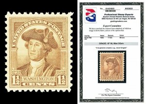 Scott 706 1932 1½c Brown Washington Mint Graded XF 90 NH with PSE CERT