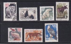 Russia # 2905-2911, Moscow Zoo Animals, Used, 1/2 Cat.