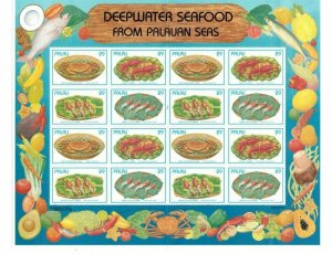 Palau 1993 - Seafood - Sheet of 16 Stamps - Scott #314 - MNH