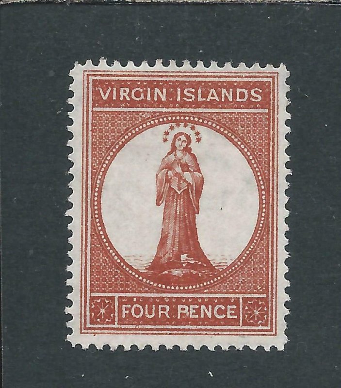 BRITISH VIRGIN IS 1887-89 4d BROWN-RED MM SG 37 CAT £45