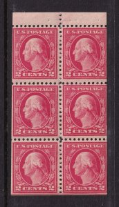 1916 Sc 499e booklet pane 2c MLH original gum, PLATE POSITION J (1Q