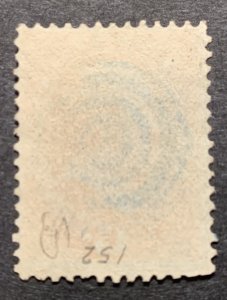 #152 – 1870-71 15c Webster, bright orange. Used blue cancel.