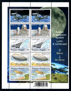 [77089] Belgium 2009 Aviation Navigation Zeppelin Moon Landing Souv. Sheet MNH