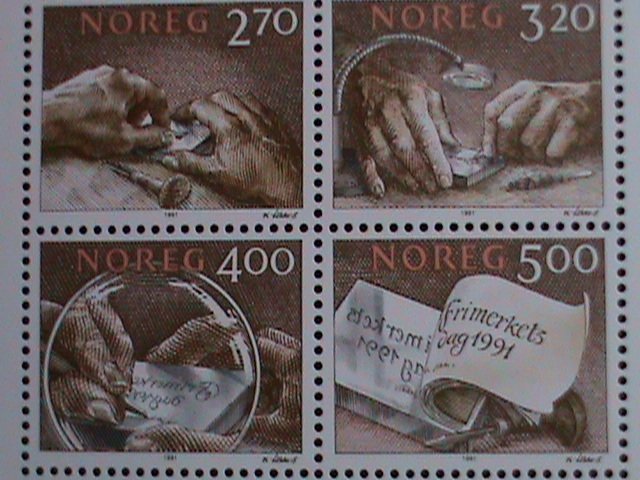 ​NORWAY-1991-SC#1998 INTERNATIONAL STAMP DAY- HAND ENGRAVING MNH S/S VERY FINE