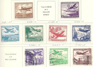 Chile #C155-C160,C162-C164 (U) CV$1.75