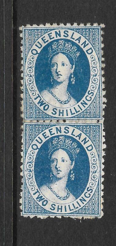 QUEENSLAND 1880  2/-    QV   MNH   PAIR      SG 119