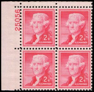 US #1033 JEFFERSON MNH UL PLATE BLOCK #25056