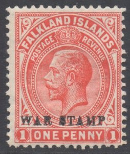Falkland Islands Scott MR2 - SG71c, 1918 War Tax 1d MH*