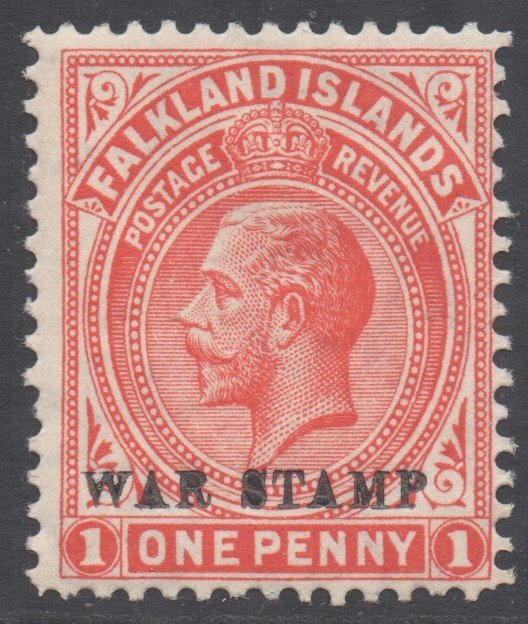 Falkland Islands Scott MR2 SG71c, 1918 War Tax 1d MH* Worldwide