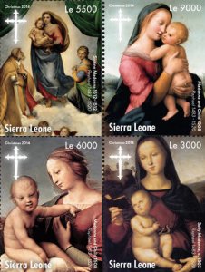 Sierra Leone 2014 - Christmas Art - Set of 4 Stamps - MNH