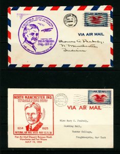 #C23 1938 6c Air Post National Air Mail Week First Air Mail Dispatch Covers Used