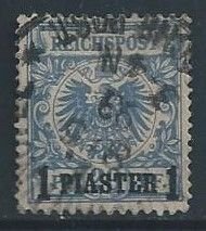 Germany Offices in Turkey #10 Used 20pf Imperial Eagle Issue Surcharged