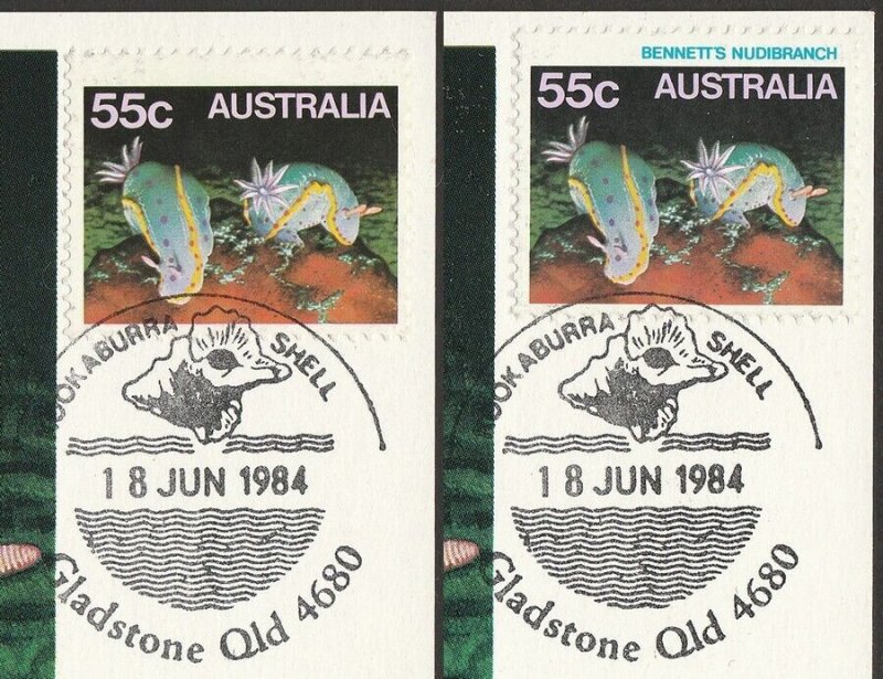 AUSTRALIA 1984 Marine Life 55c error 'cyan omitted'. 10 recorded. ACSC cat $2500