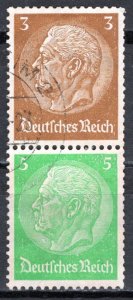 Germany; 1934: Sc. # 416-418:  Used Wmk. 237 Se-Tenant Stamps