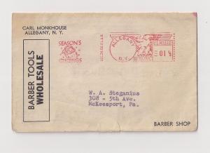 BARBER TOOLS: Folding Meter Stamp Mailer Illus Shaving Items