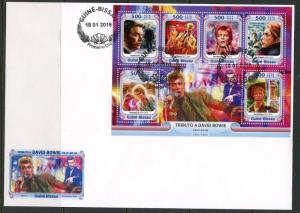 GUINEA BISSAU 2005 TRIBUTE TO DAVID BOWIE SHEET  FDC