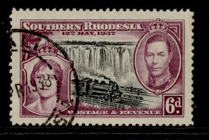 SOUTHERN RHODESIA GVI SG39, 6d black and purple, FINE USED.