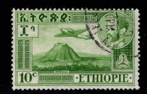 Ethiopia (Abyssinia) Scott C24 airplane over volcano  Used stamp