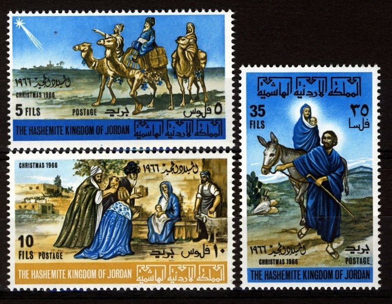 Jordan 1966, Christmas set MNH, Mi 629A-631A 4,5€