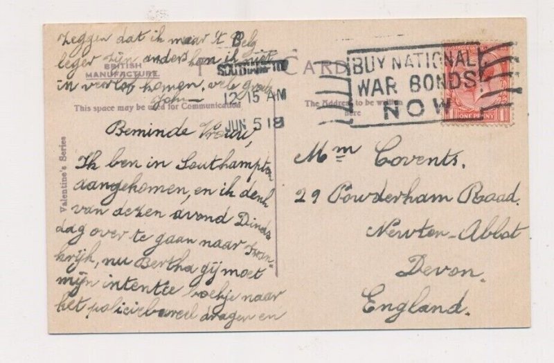 D334785 Great Britain Postal Card The Royal Pier Southhampton 1918