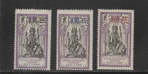 French India  Scott#  50-53  MH  (1922 Surcharged)