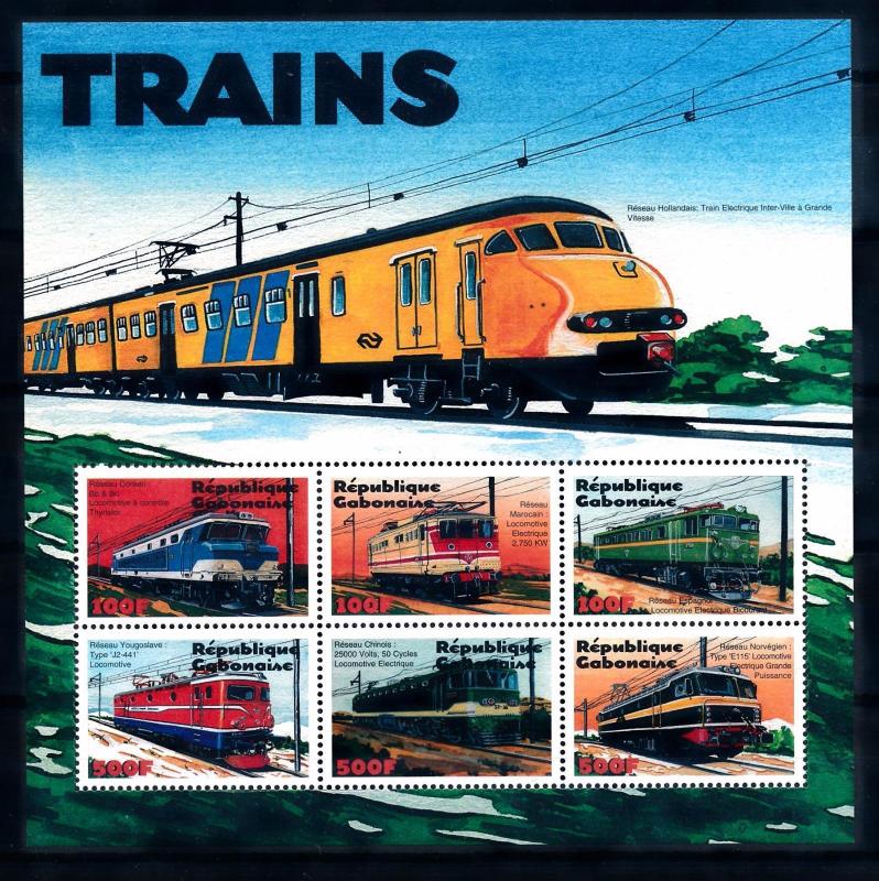 [62208] Gabon 2000 Railway Train Eisenbahn Chemin De Fer Sheet MNH