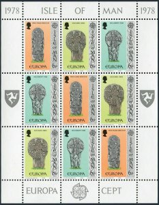 Isle of Man 133a,136a,MNH.Michel 122-127 klb.EUROPE CEPT-1978,Carved Gravestones