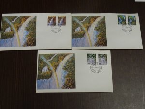 Greece 1988 Waterfalls imperforate+perforate 3 Unofficial FDC. VF