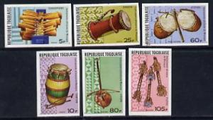 Togo 1977 Musical Instruments set of 6 imperf from limite...