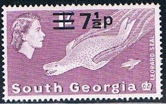 South Georgia 26b variant, 7.5p on 1/- Leopard Seal, MNH, VF